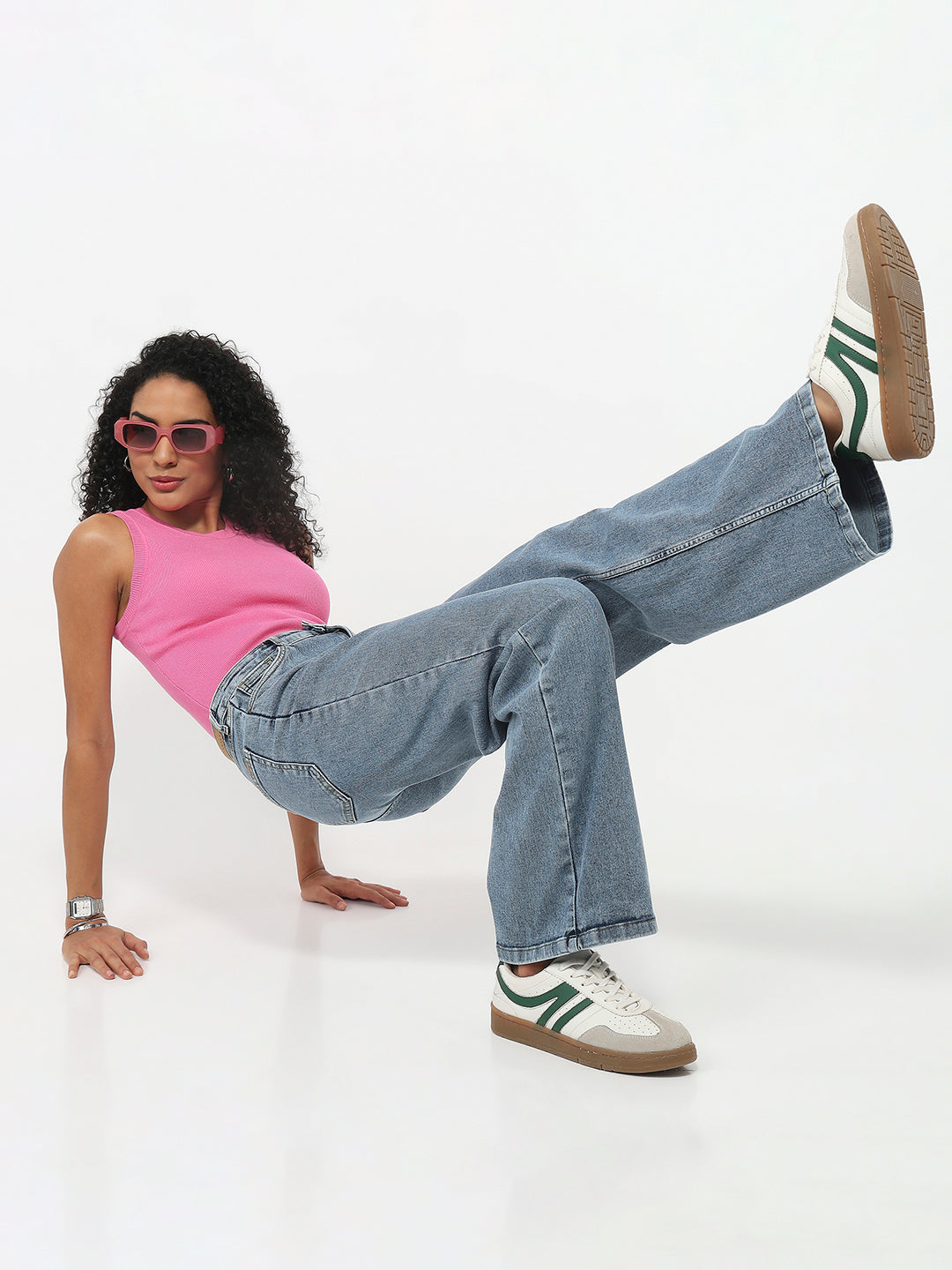 Women Blue High-Rise Straight Fit Jeans