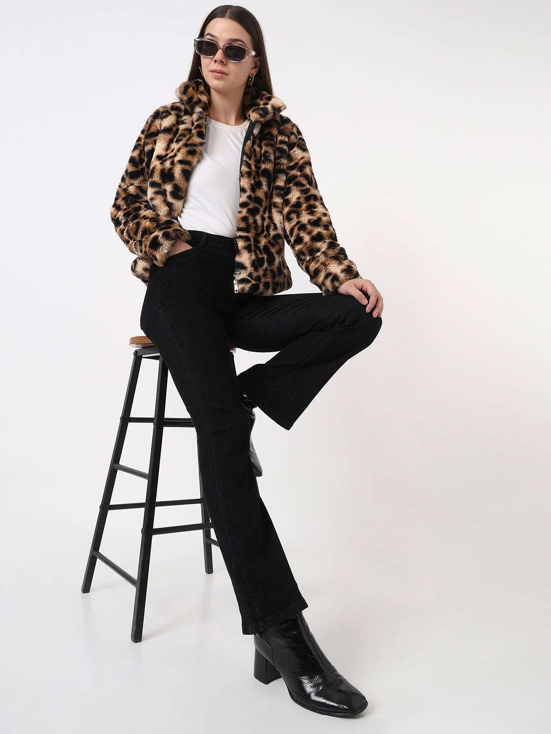 Women Black High-Rise Flare Jeans
