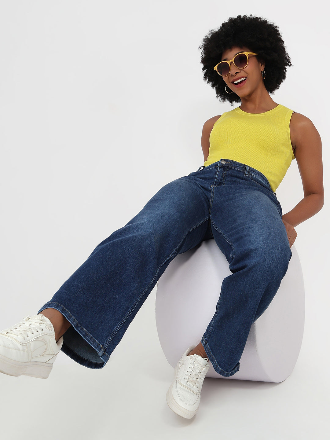 Blue High-Rise Baggy Jeans
