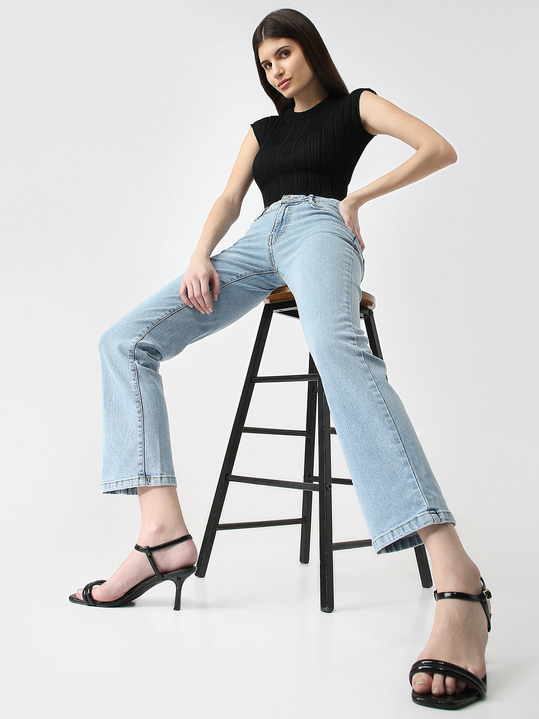 Women High-Rise Straight Fit Jeans
