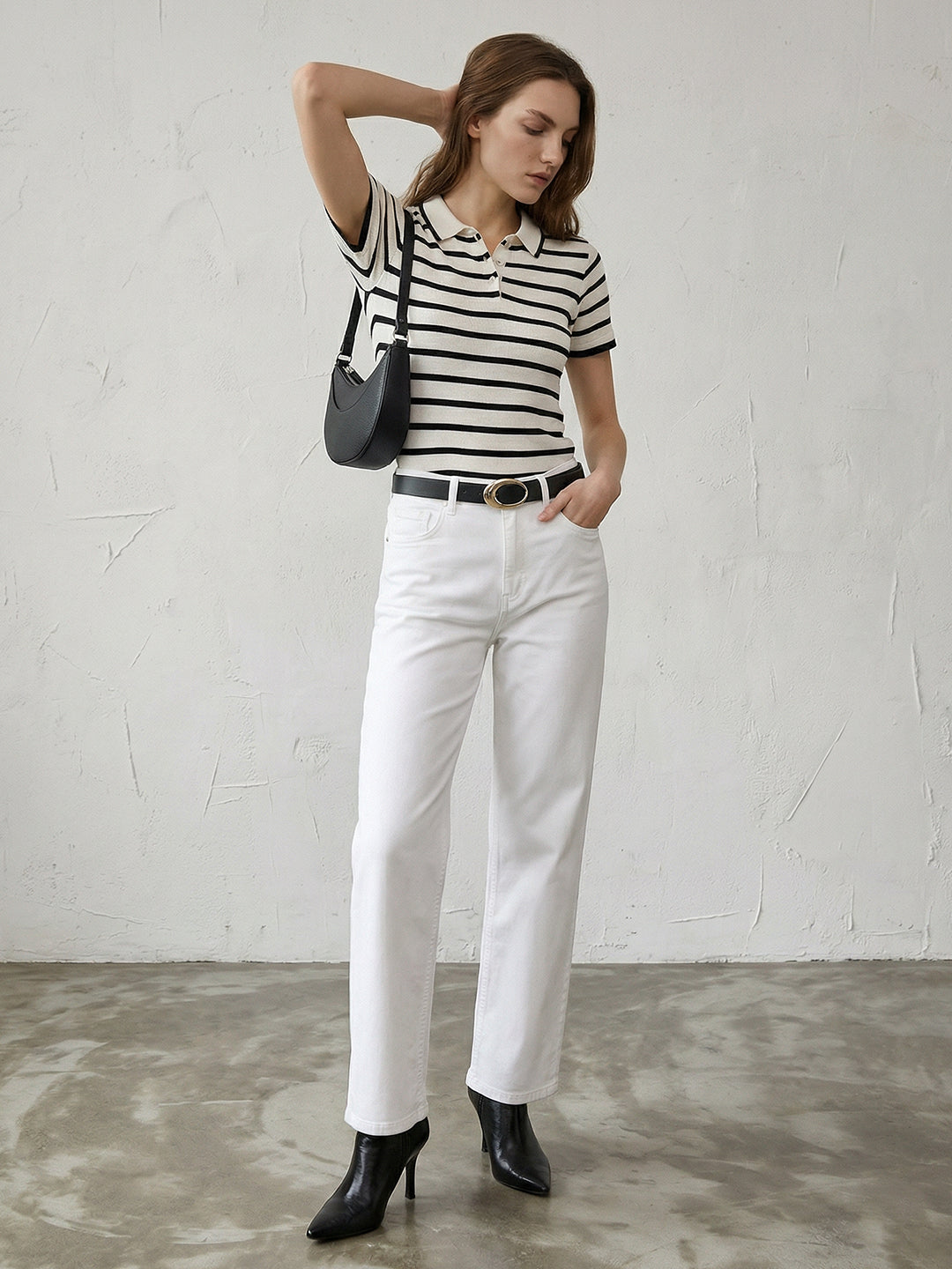 Women White High-Rise Baggy Jeans