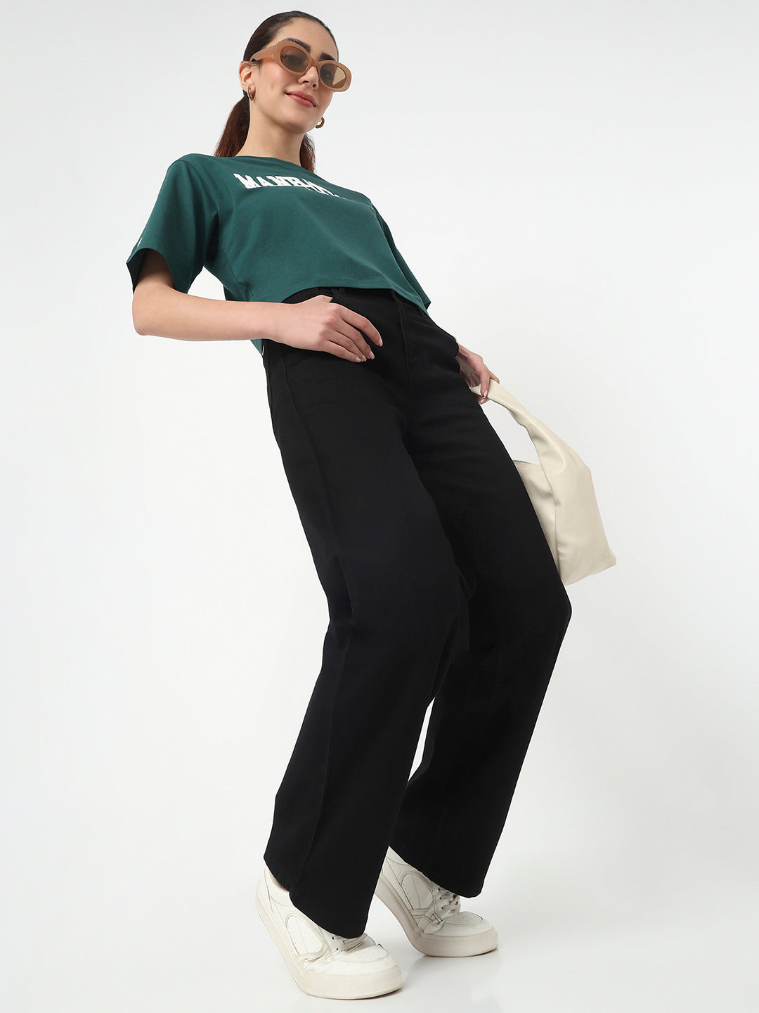 Women Black High-Rise Baggy Fit Jeans