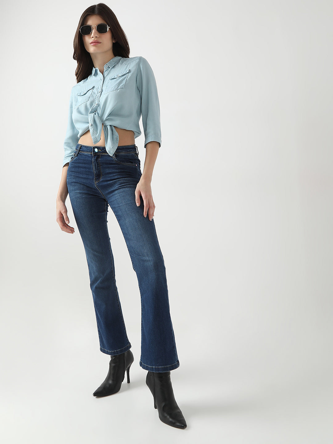 Women Light Blue Denim Shirt