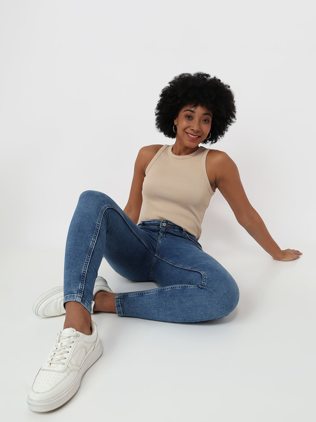 Women Blue High-Rise Skinny Jeans