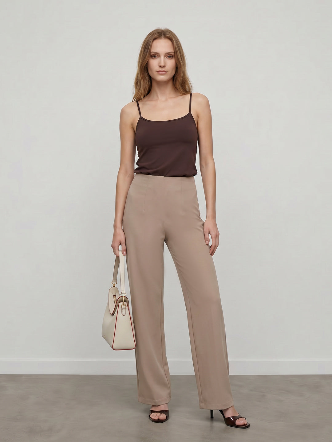 Women Oatmilk Wide Leg Treggings