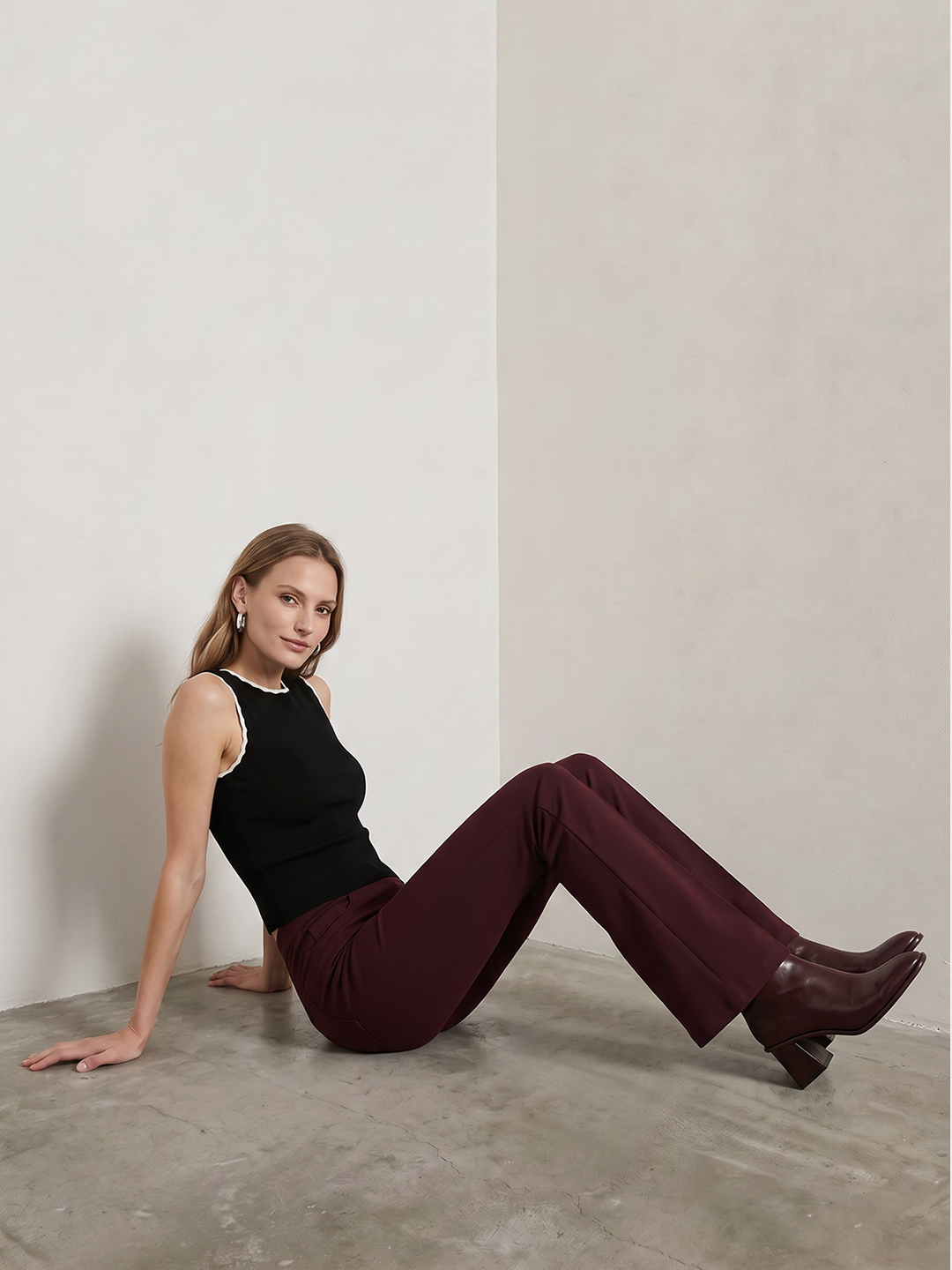 Women Wine Flare Treggings