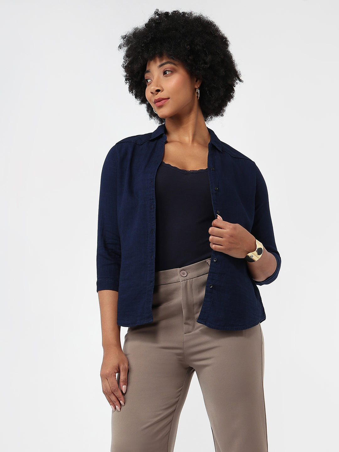 Women Indigo Slim Fit Shirt