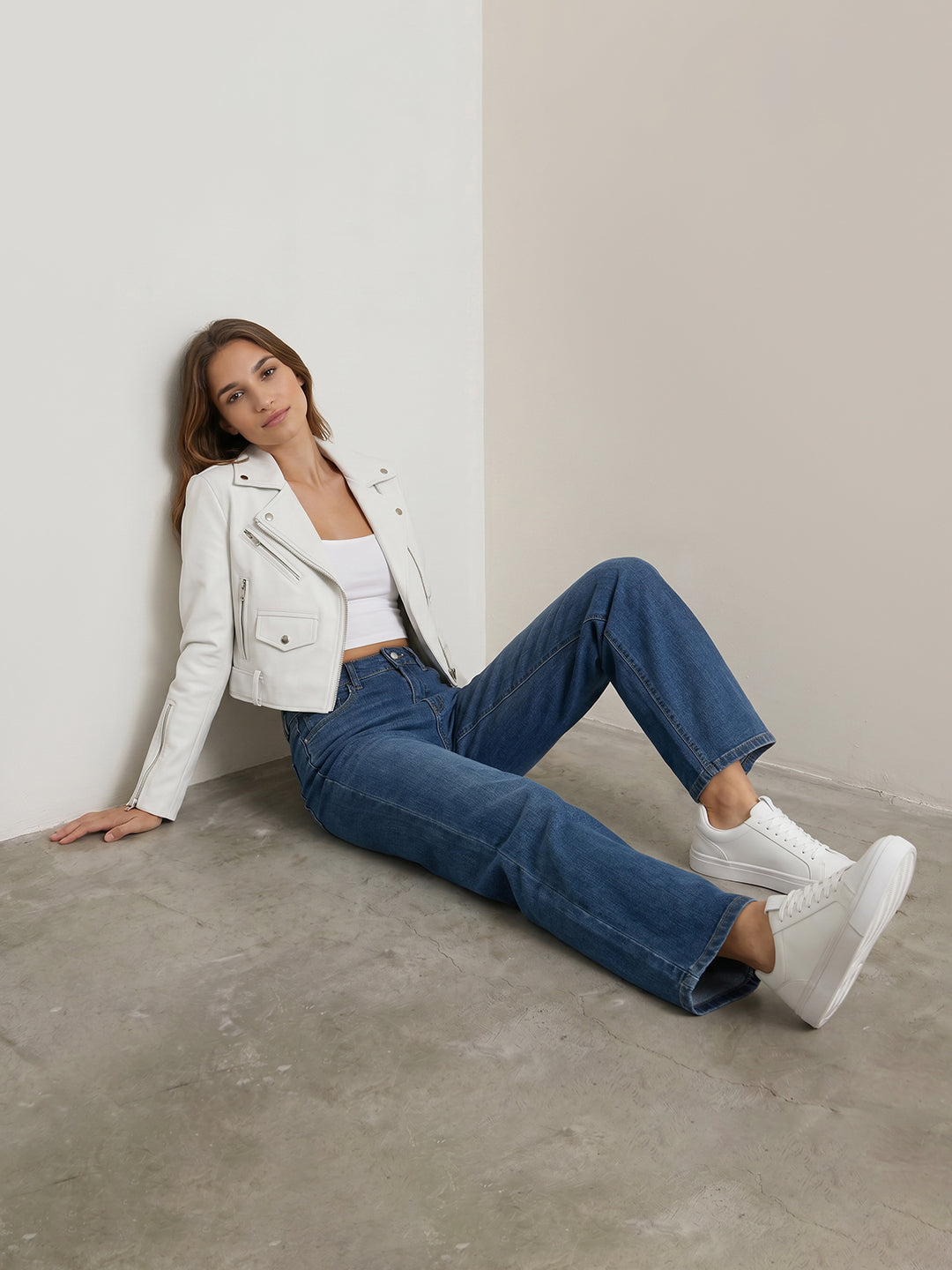 Women Blue High-Rise Straight Fit Jeans