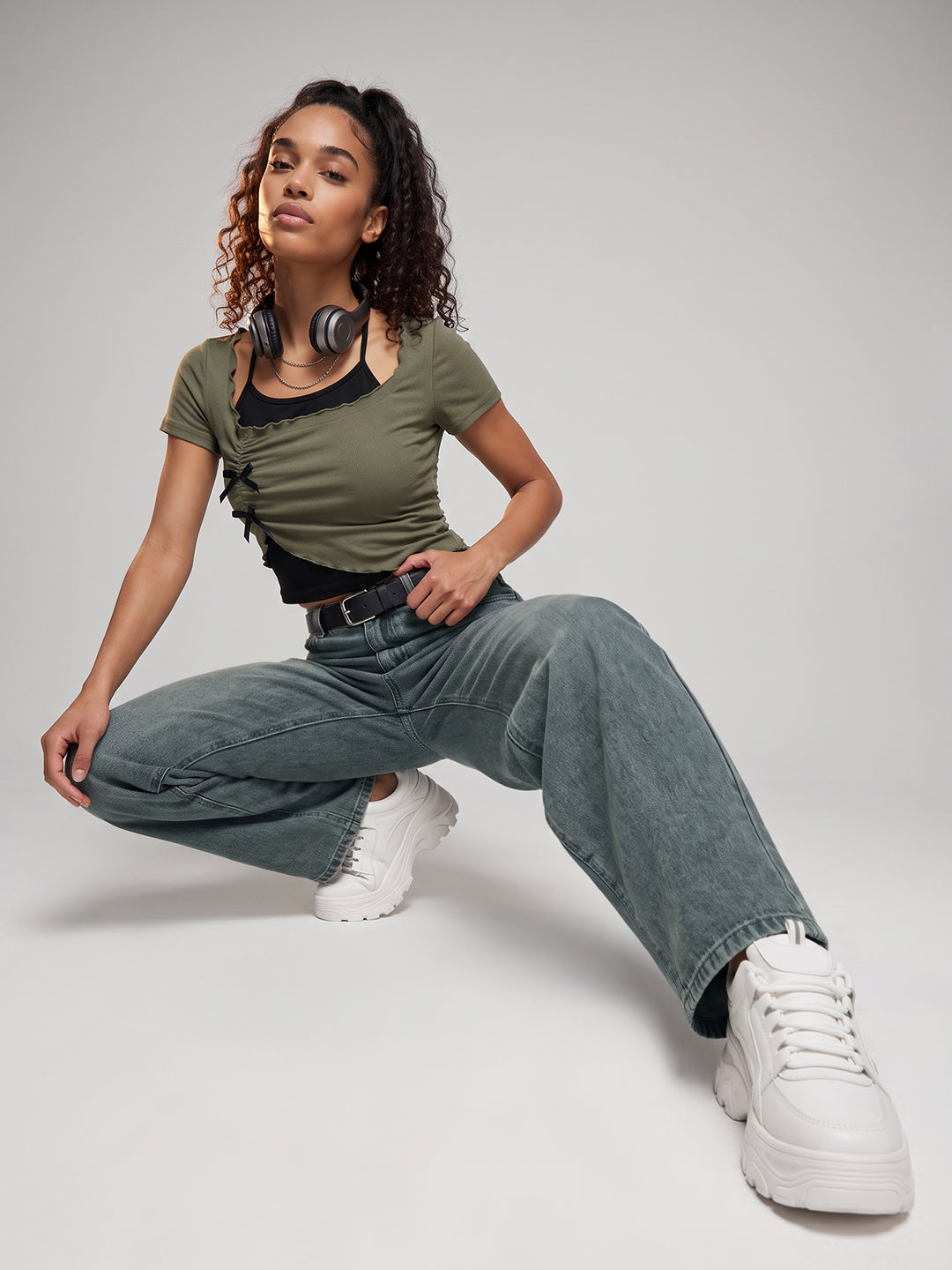 Blue High-Rise Baggy Jeans