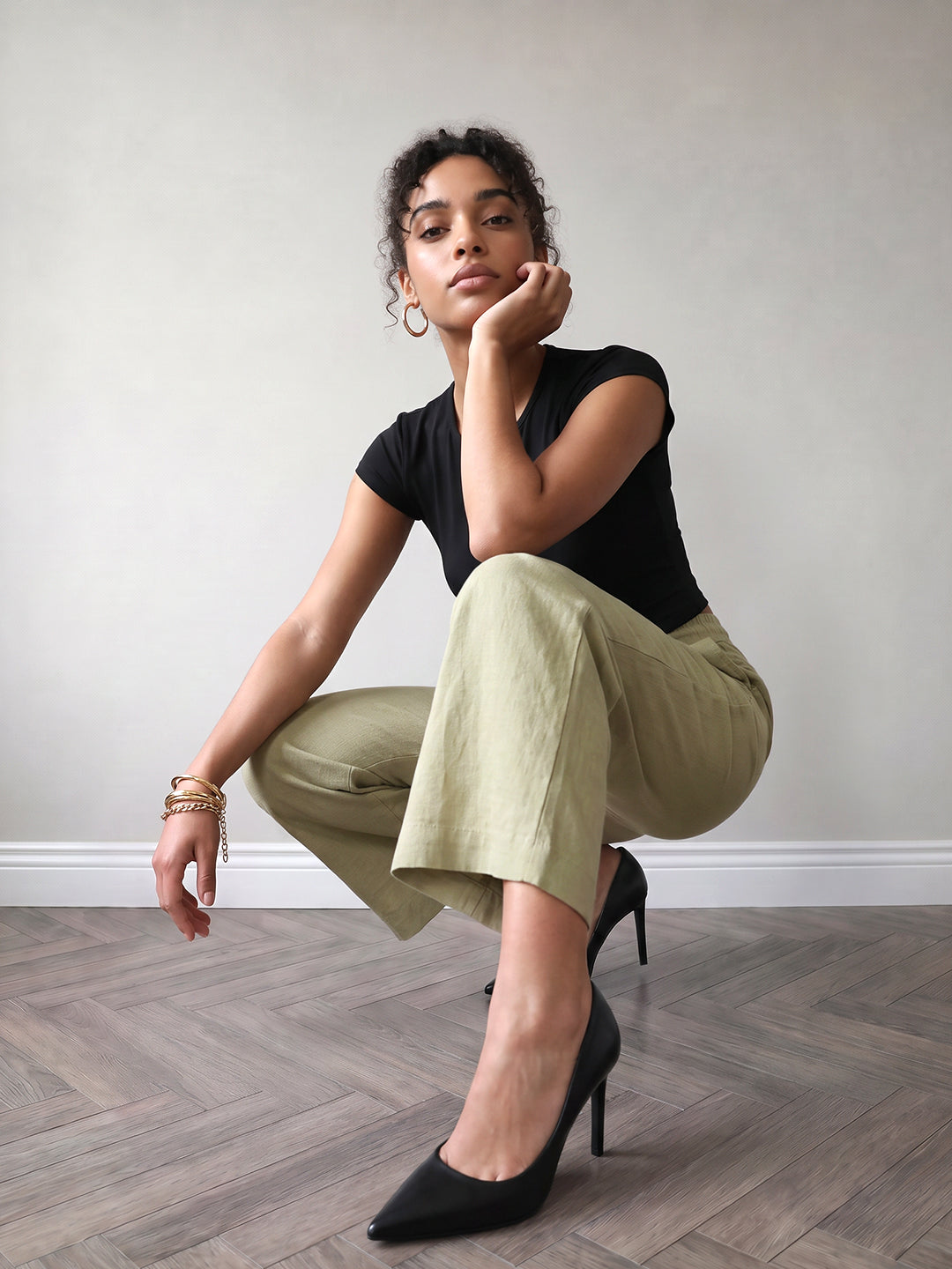 Light Olive Culottes