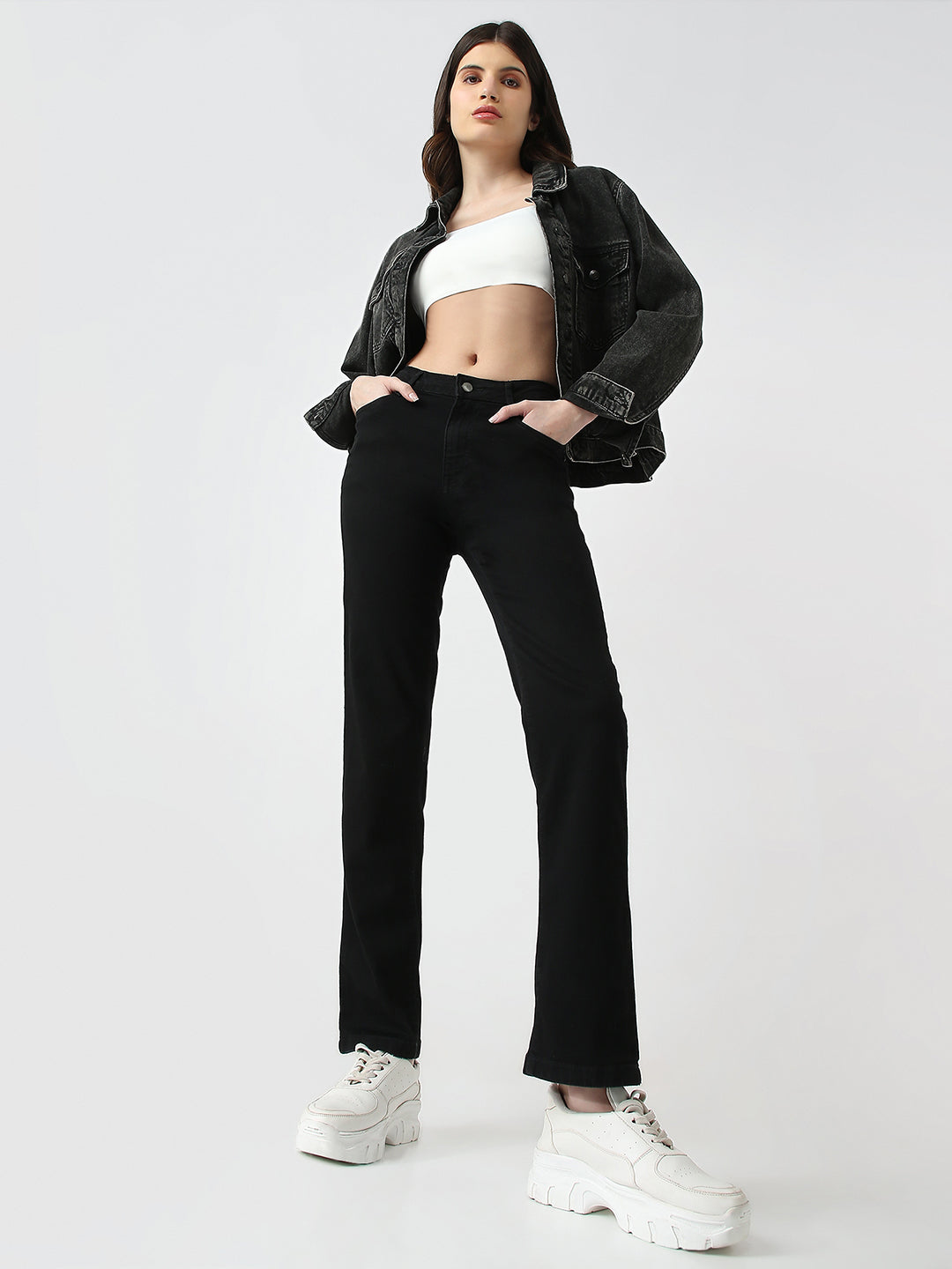 Women High-Rise Slim Straight Fit Jeans