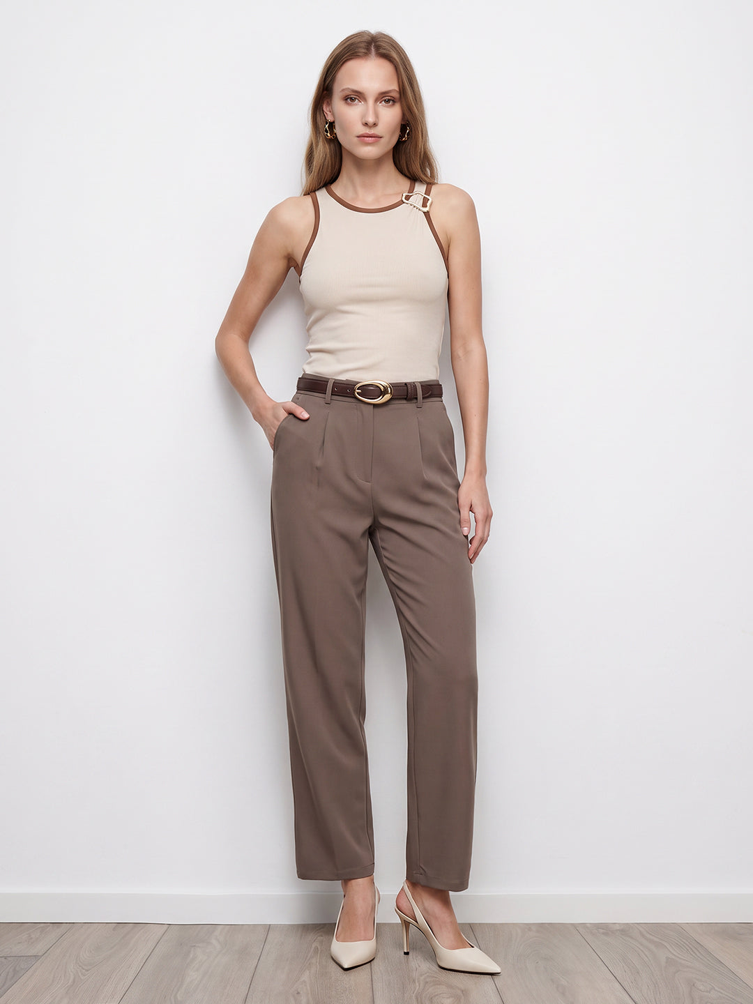 Women Stone Wide Leg Korean Pants