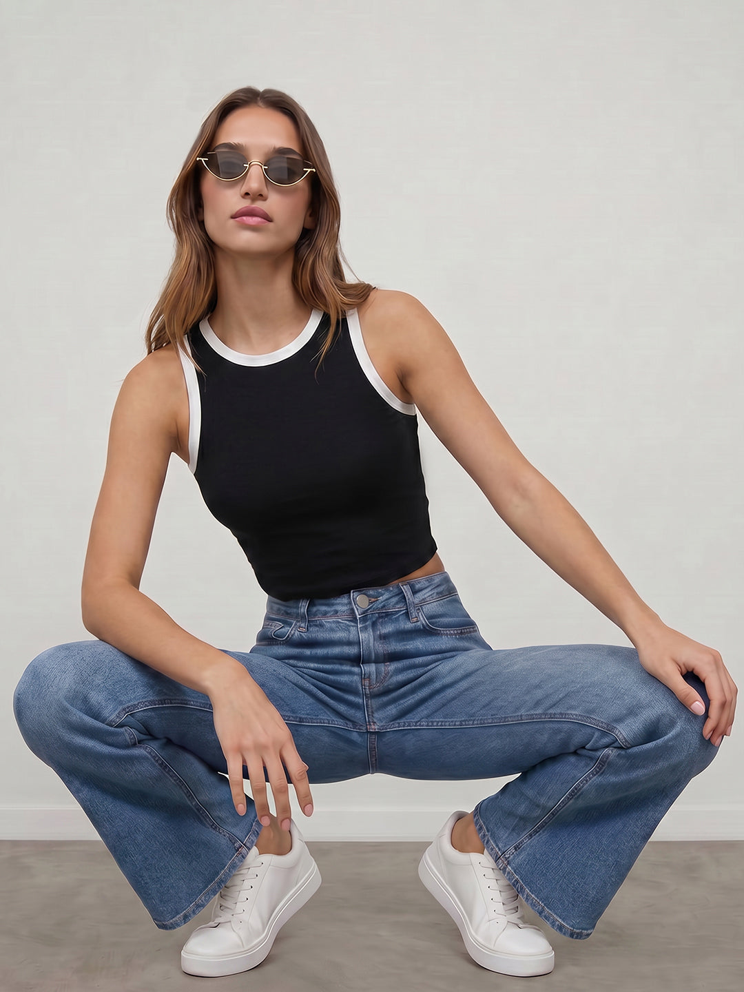 Light Blue High-Rise Crop Flare Jeans