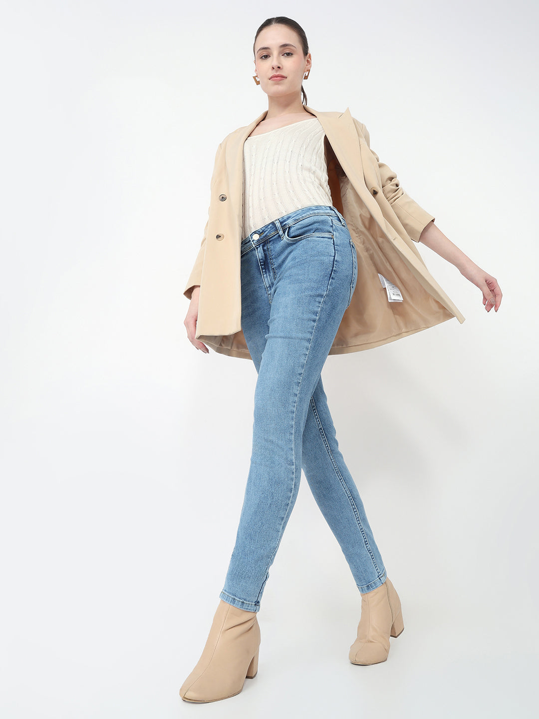 Women Blue High-Rise Skinny Jeans