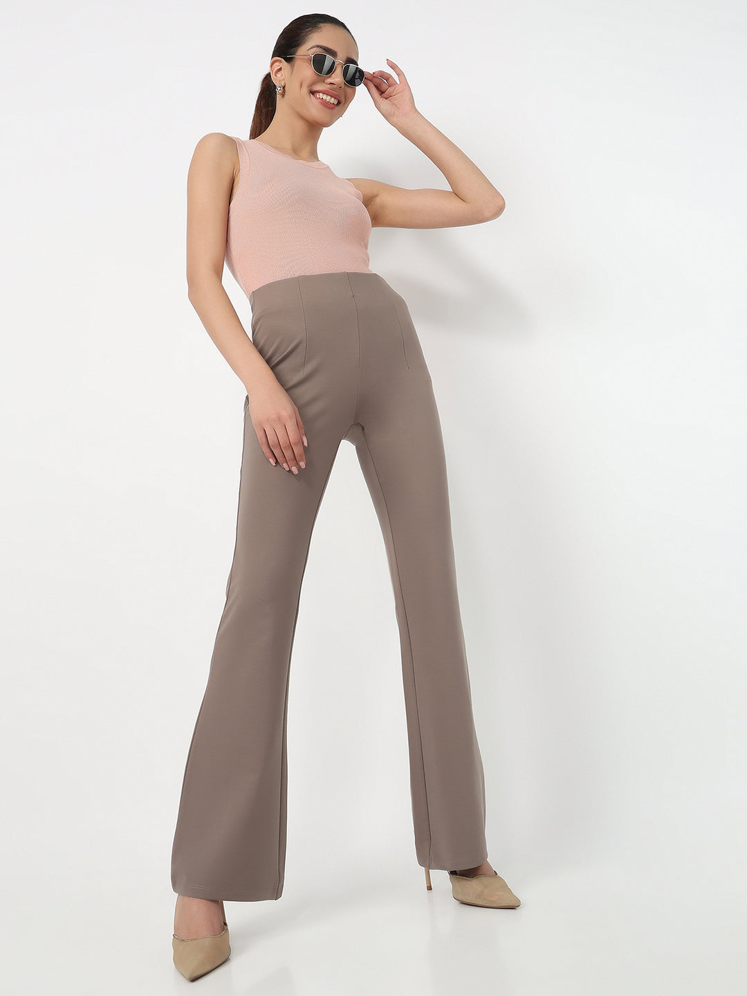 Women E Fawn High-Rise Flare Treggings