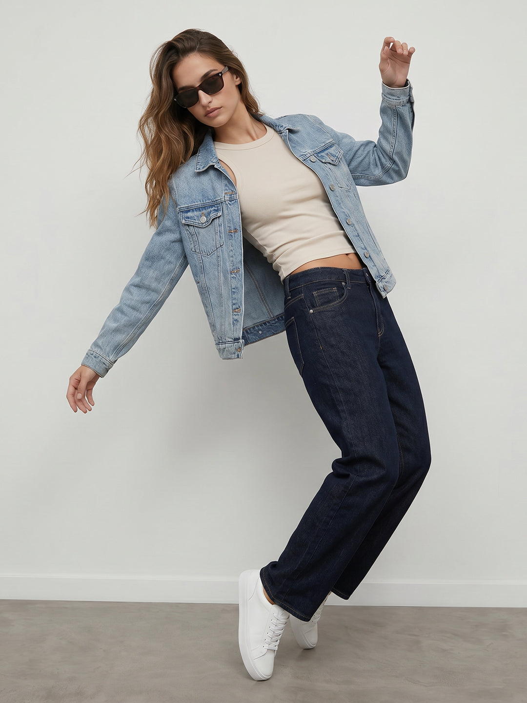 Women Blue High-Rise Straight Fit Jeans
