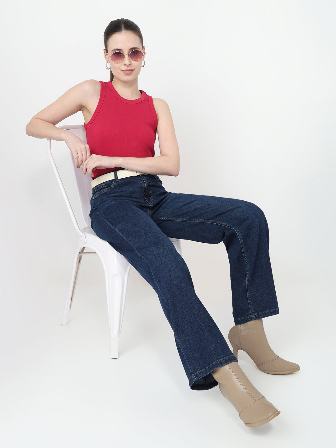 Dark Blue High-Rise Baggy Jeans
