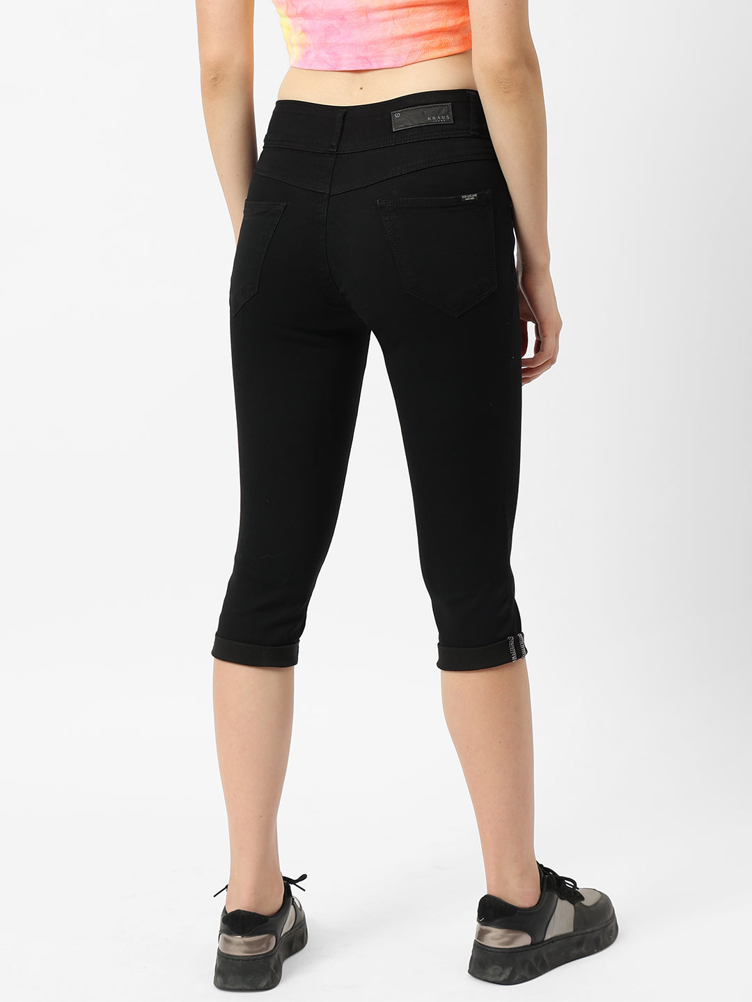 Women Black High-Rise Skinny Treggings