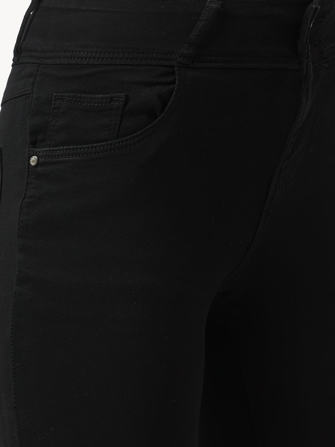 Women Black High-Rise Skinny Treggings