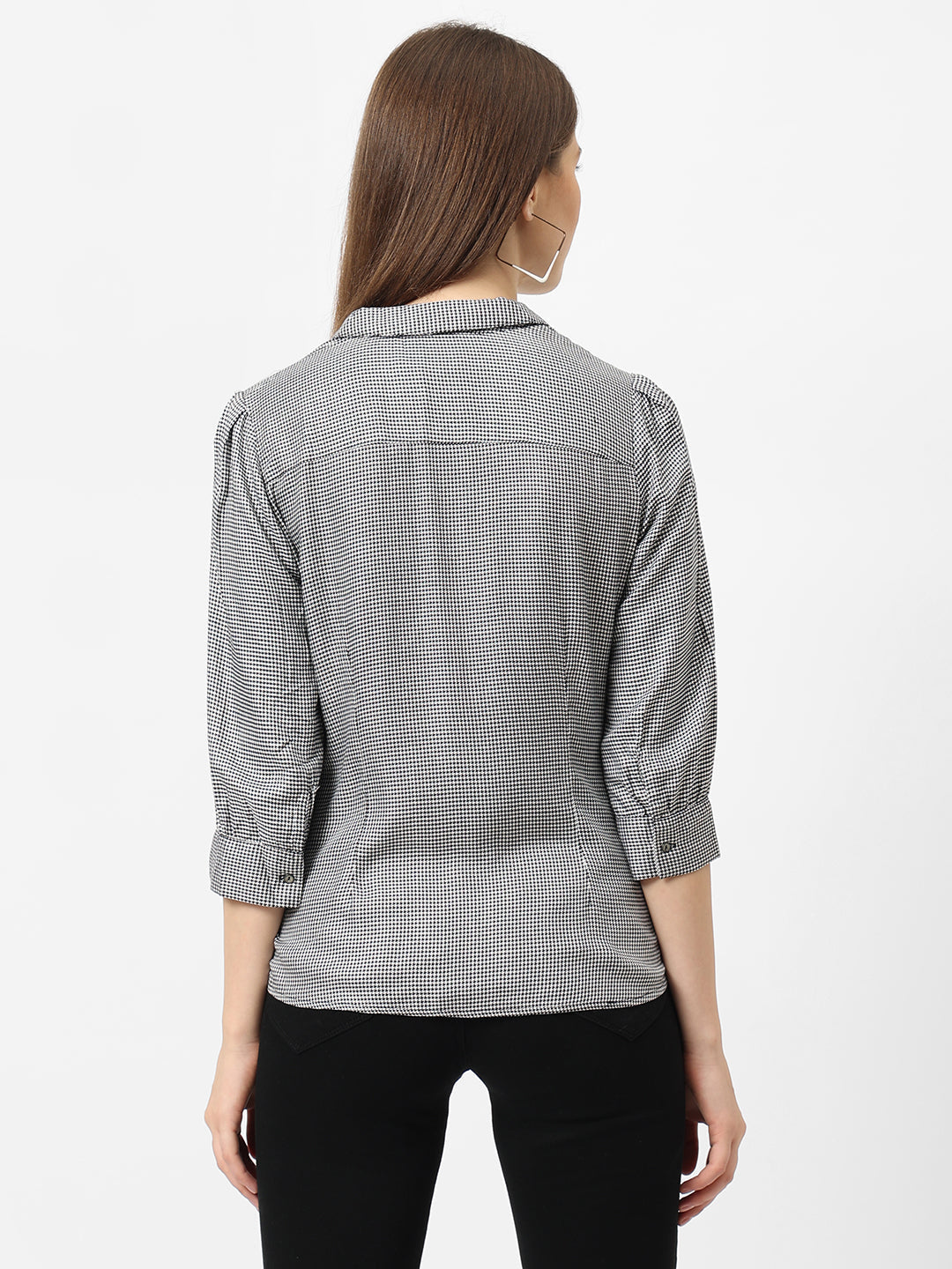 Women Black & White Checks Shirt