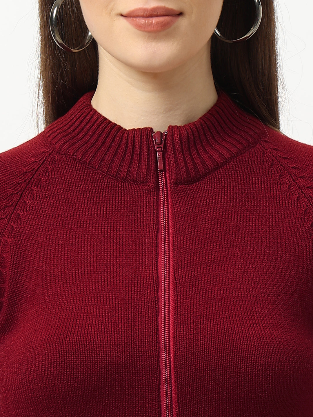 Maroon Slim Fit Sweater