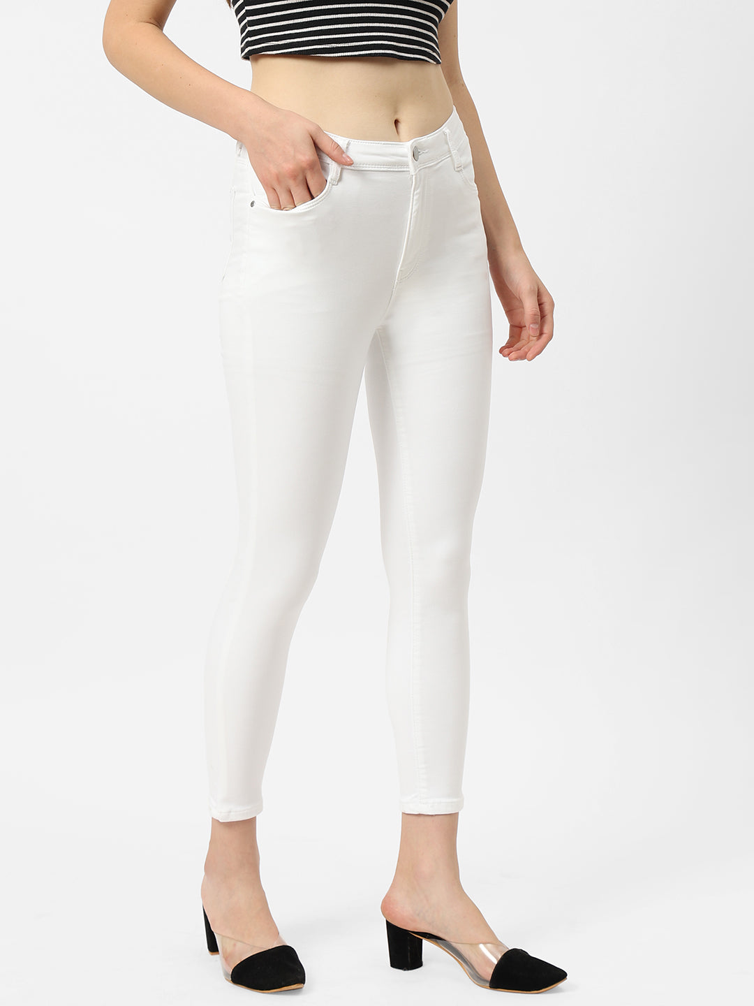 Women White High-Rise Skinny Jeans