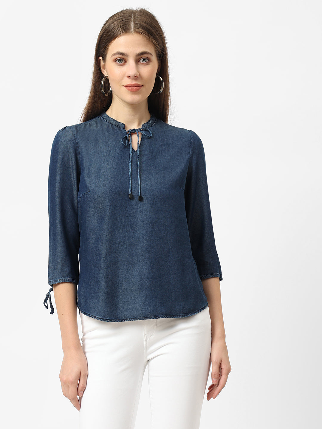 Women Dark Blue Slim Top