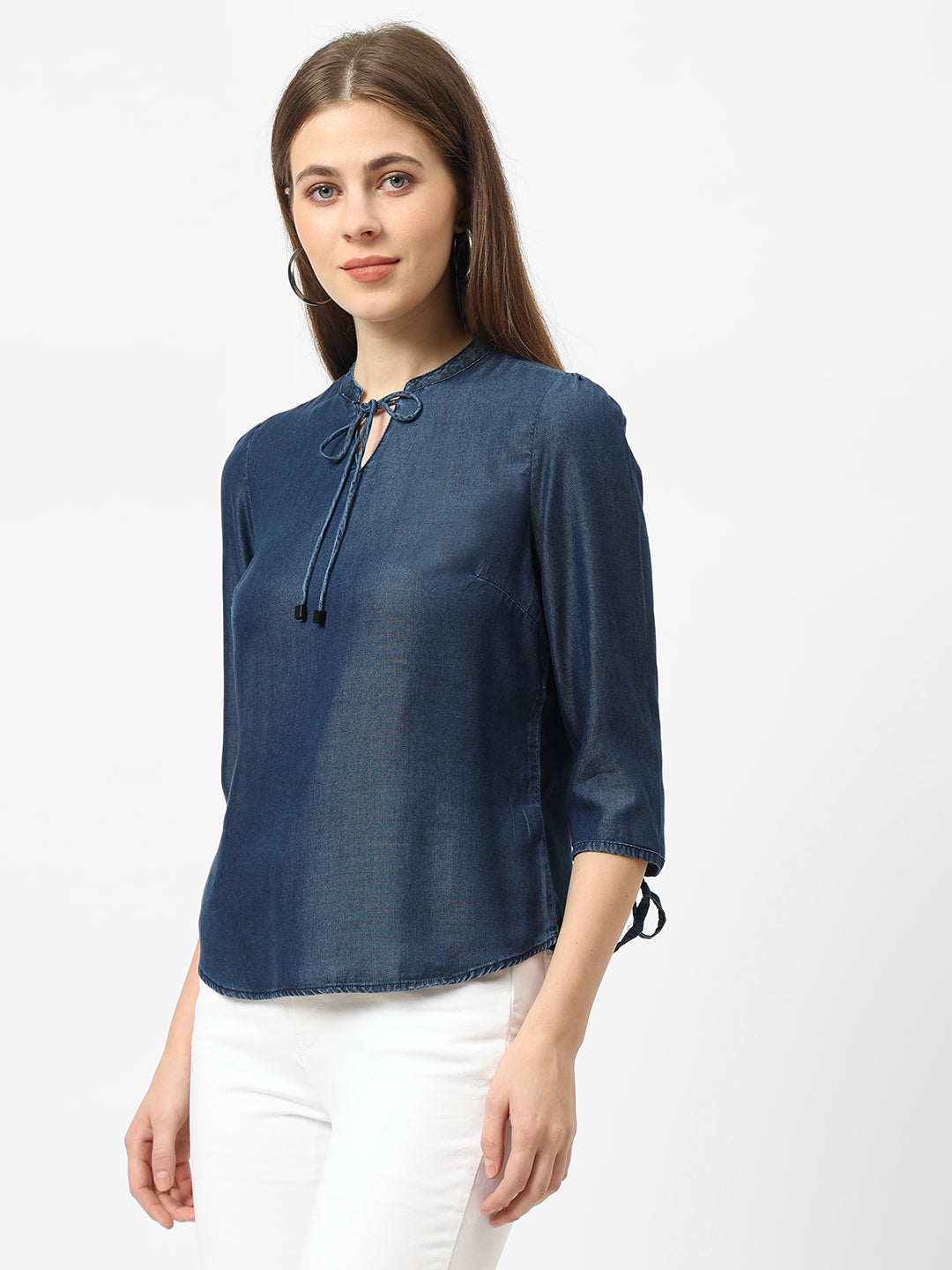 Women Dark Blue Slim Top