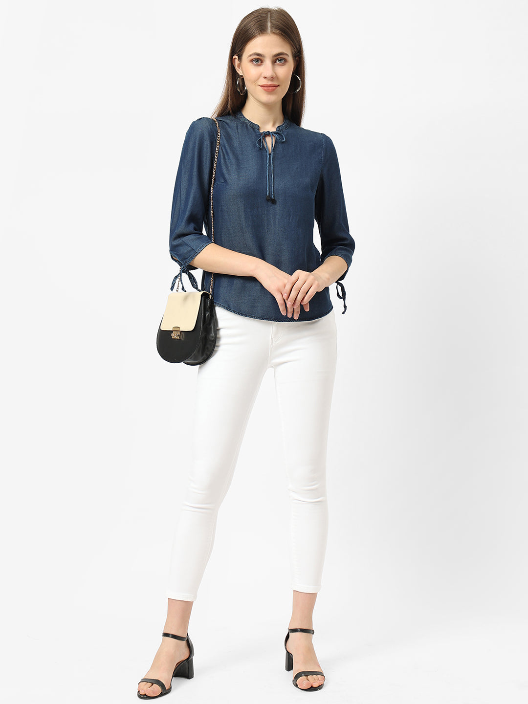 Women Dark Blue Slim Top
