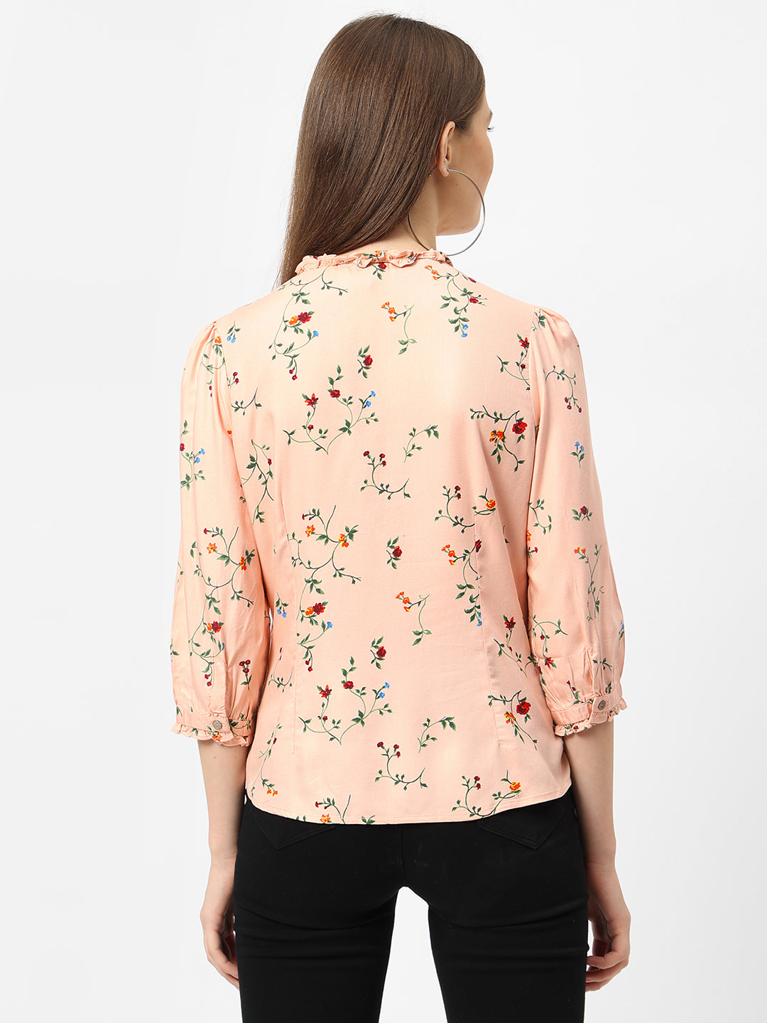 Women Light Peach Printed Shirt