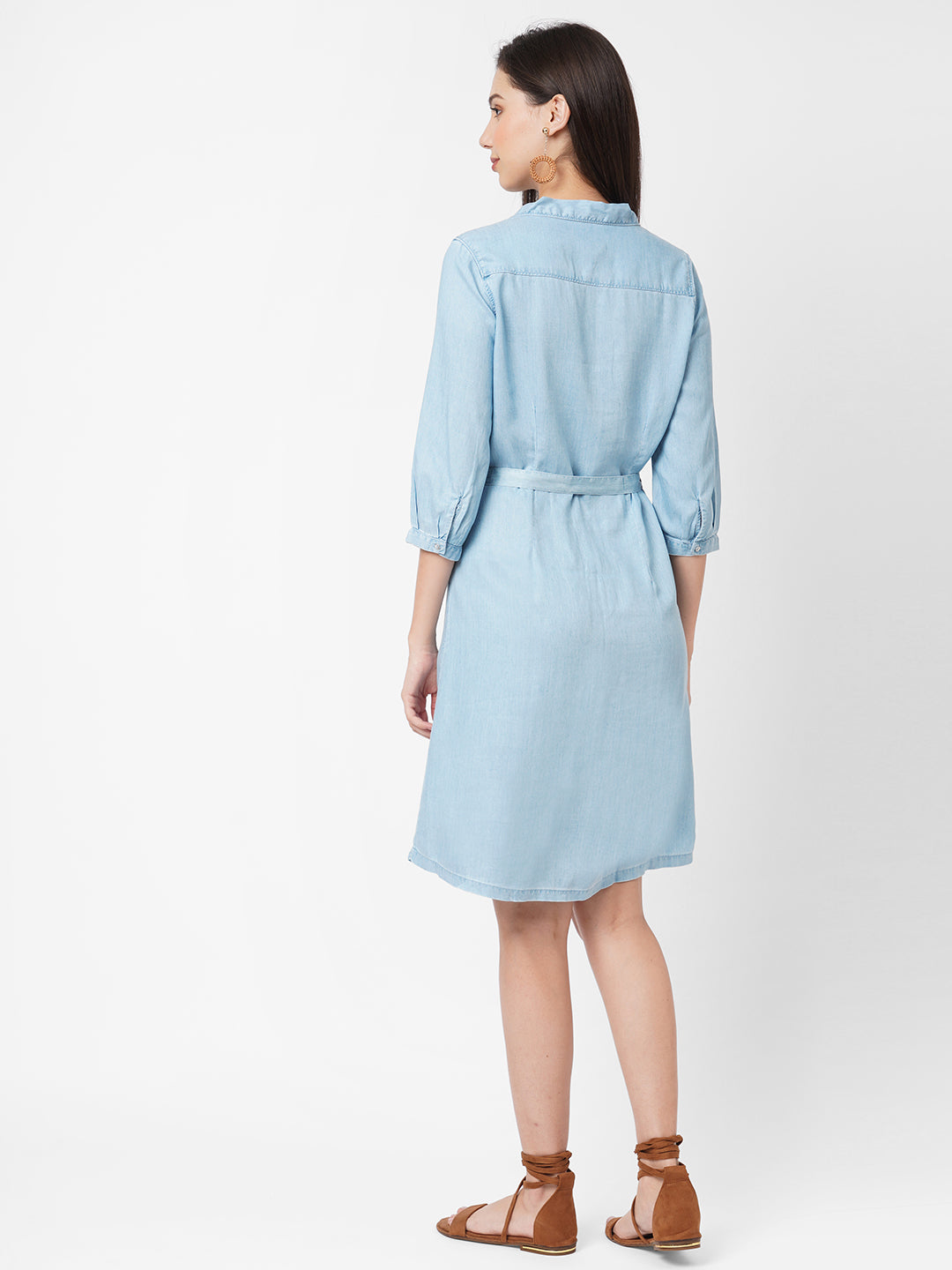 Women Light Blue Denim Dress