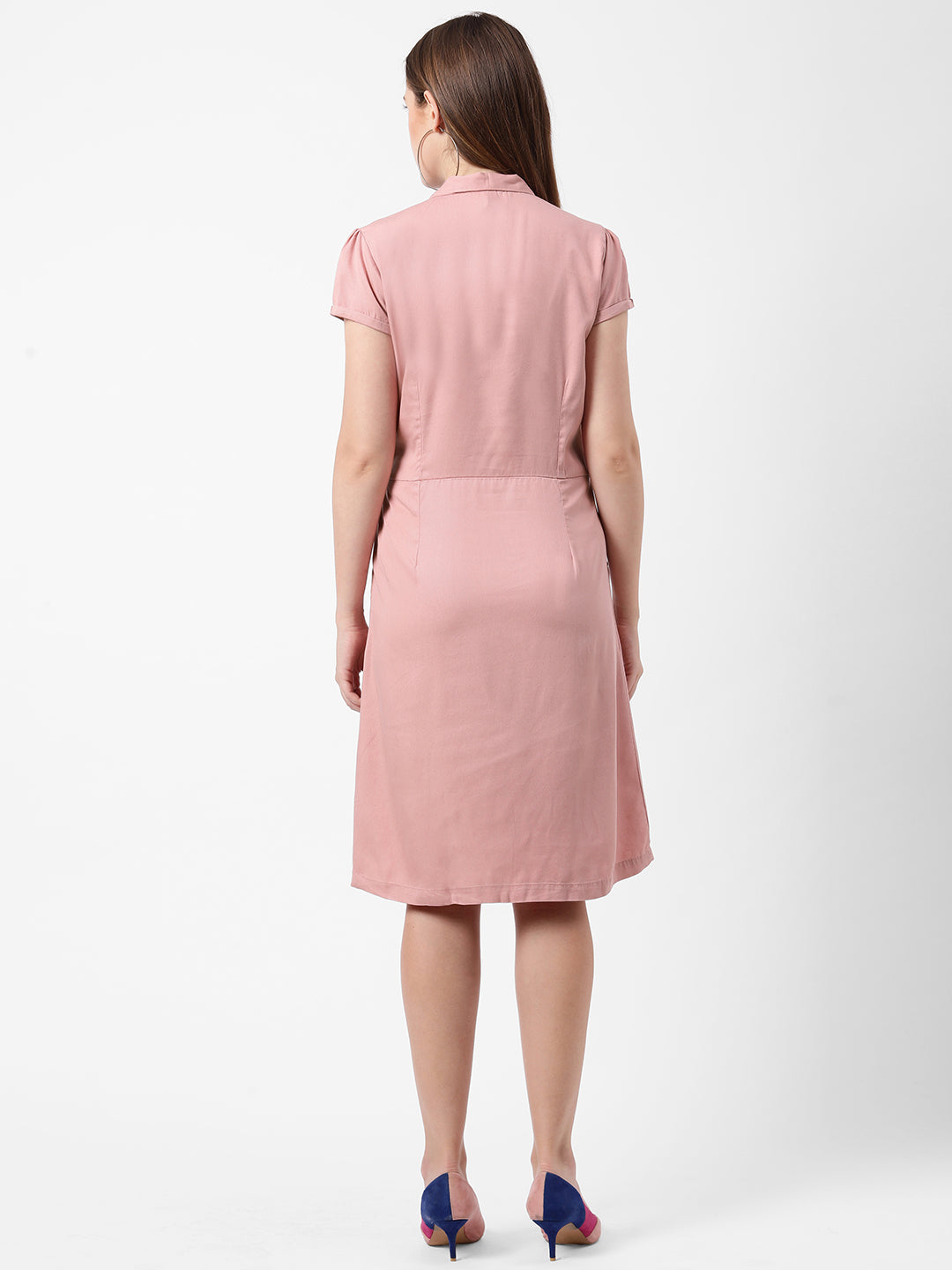 Women Blush Pink Slim Dress