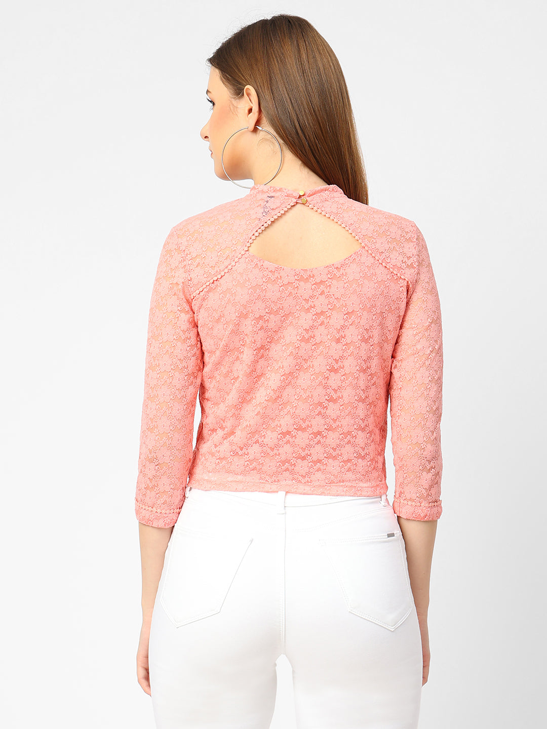 Women Peach Crop Top