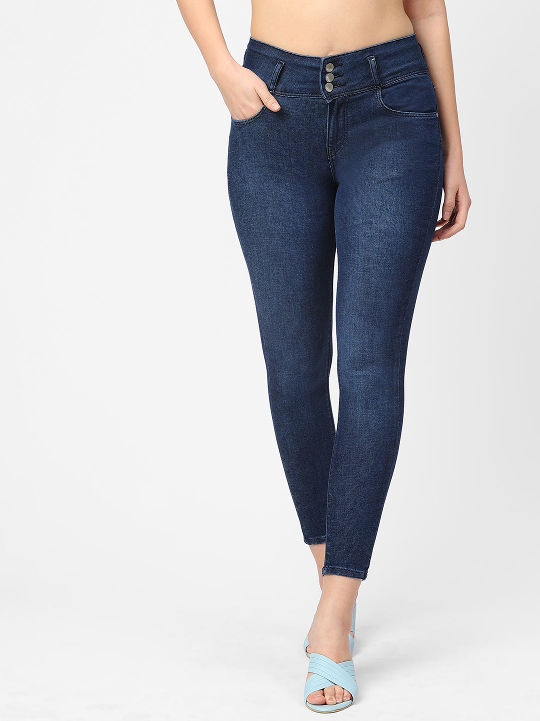 Women Navy High-Rise Skinny Jeans
