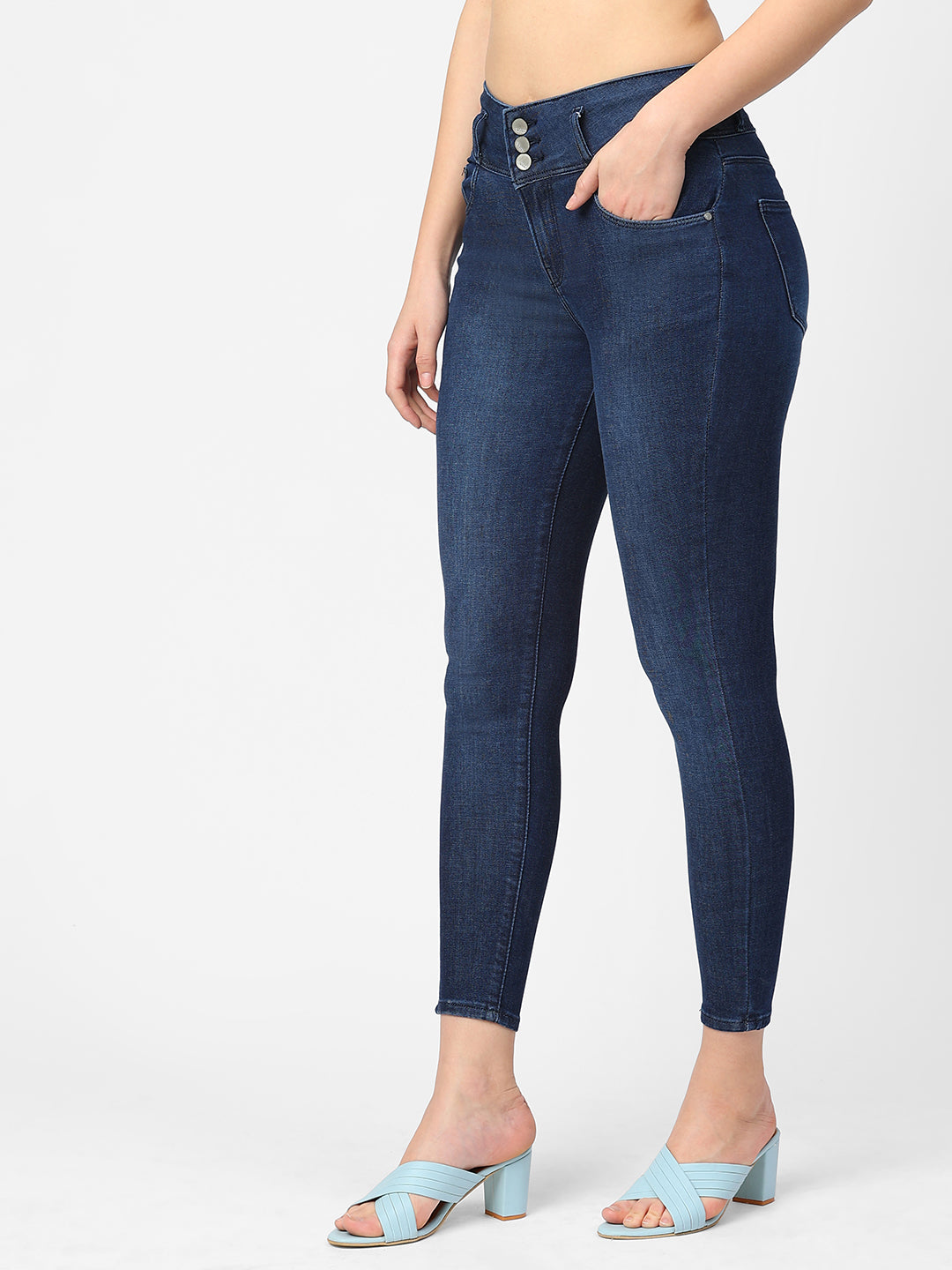 Women Navy High-Rise Skinny Jeans