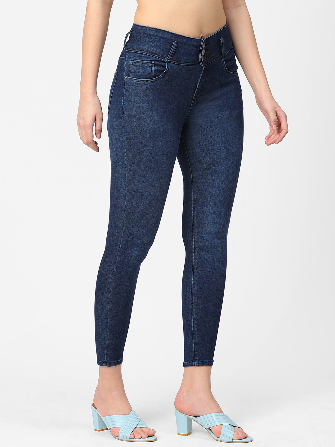Women Navy High-Rise Skinny Jeans