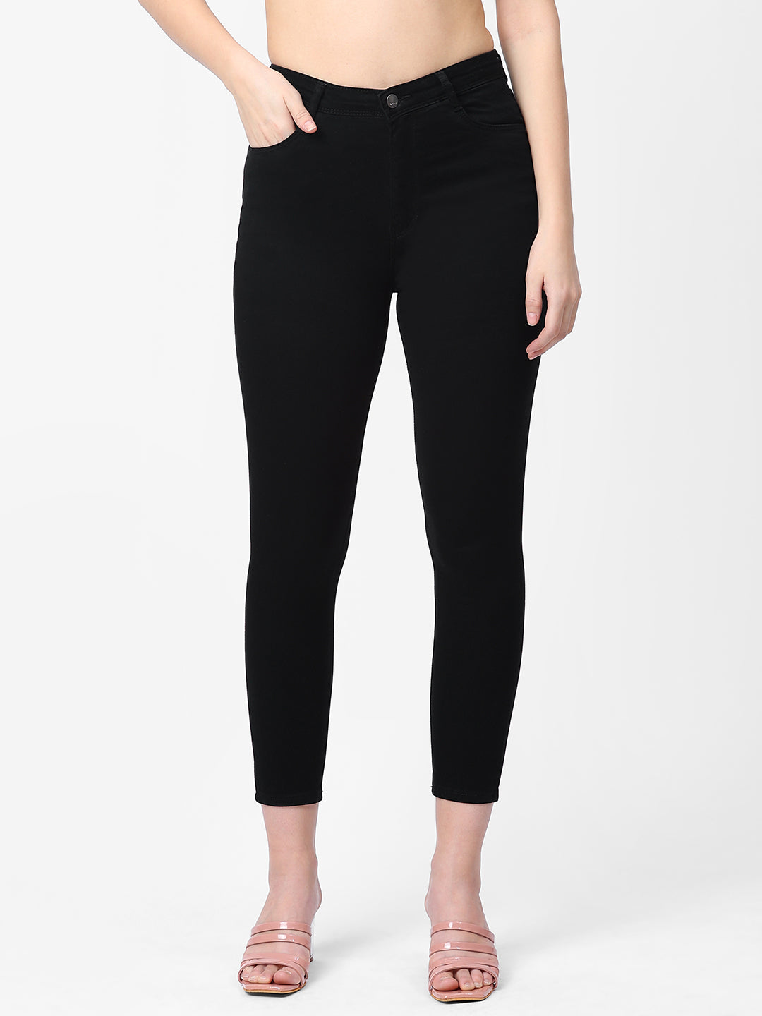 Women Black Super High-Rise Super Skinny Jeans