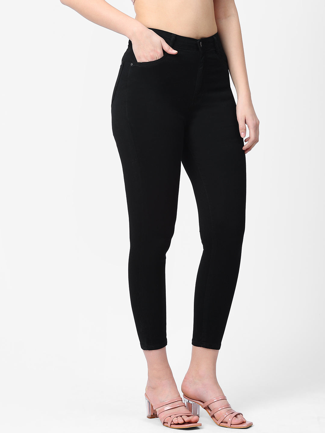 Women Black Super High-Rise Super Skinny Jeans