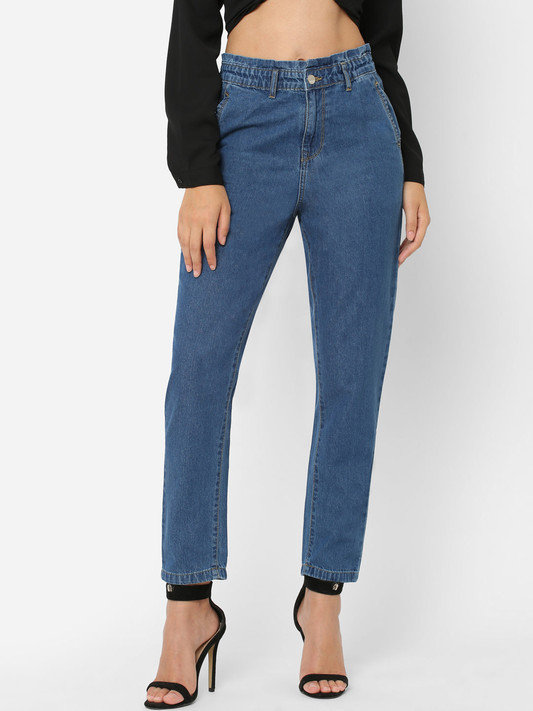 Women Blue High-Rise Baggy Fit Jeans
