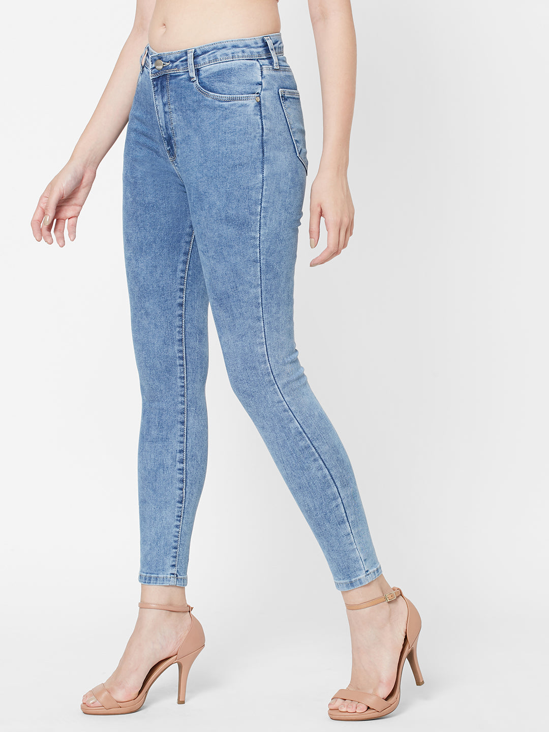 Women Light Blue Super High-Rise Super Skinny Jeans
