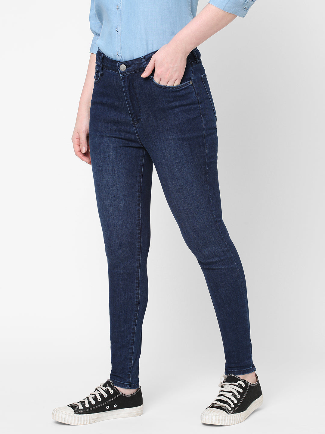 Women Navy Super High-Rise Super Skinny Jeans