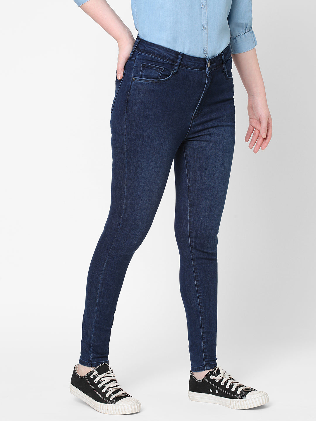 Women Navy Super High-Rise Super Skinny Jeans