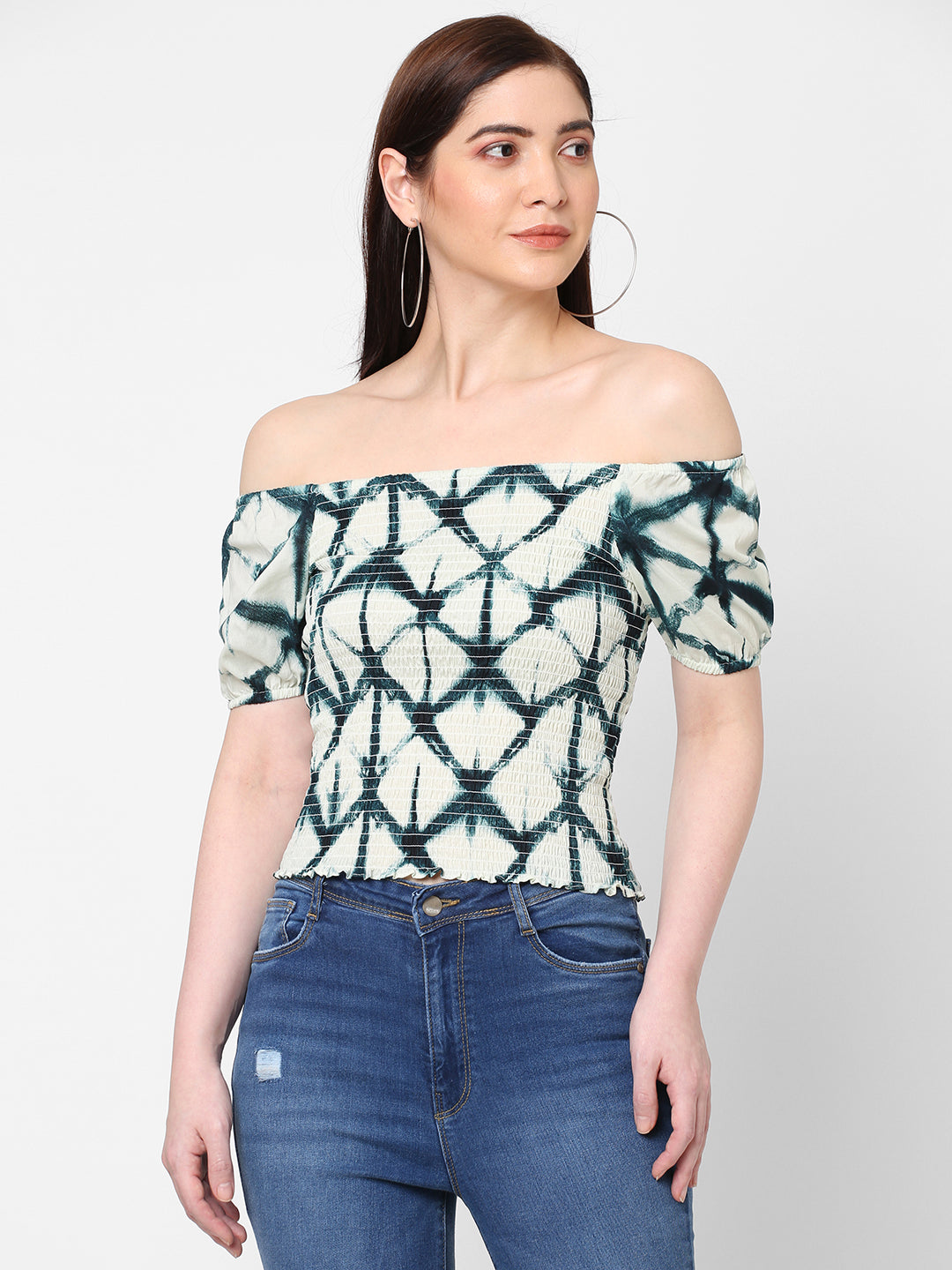 Women Tie & Dye Slim Crop Top