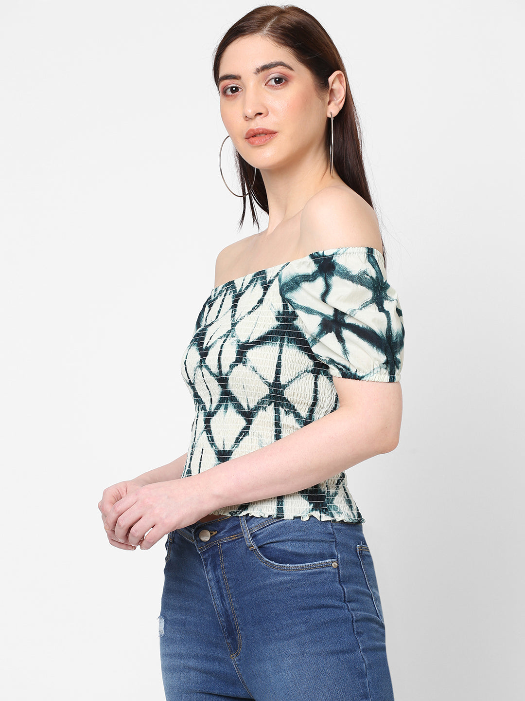 Women Tie & Dye Slim Crop Top