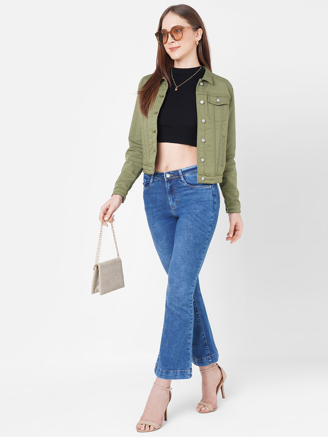 Women Olive Winter Jacket