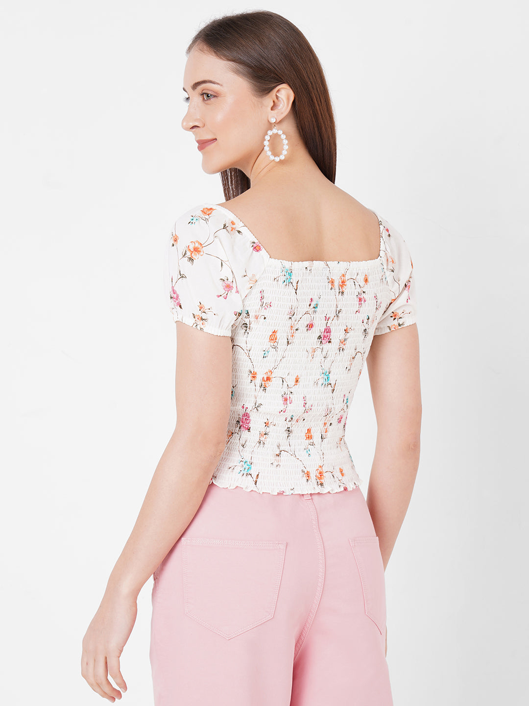 Women Floral Print Crop Top