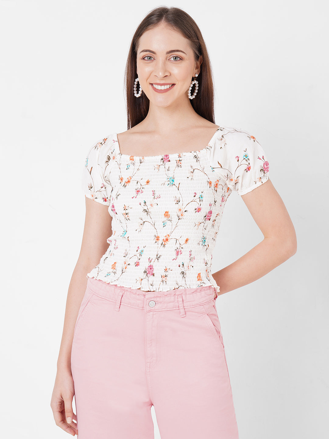 Women Floral Print Crop Top