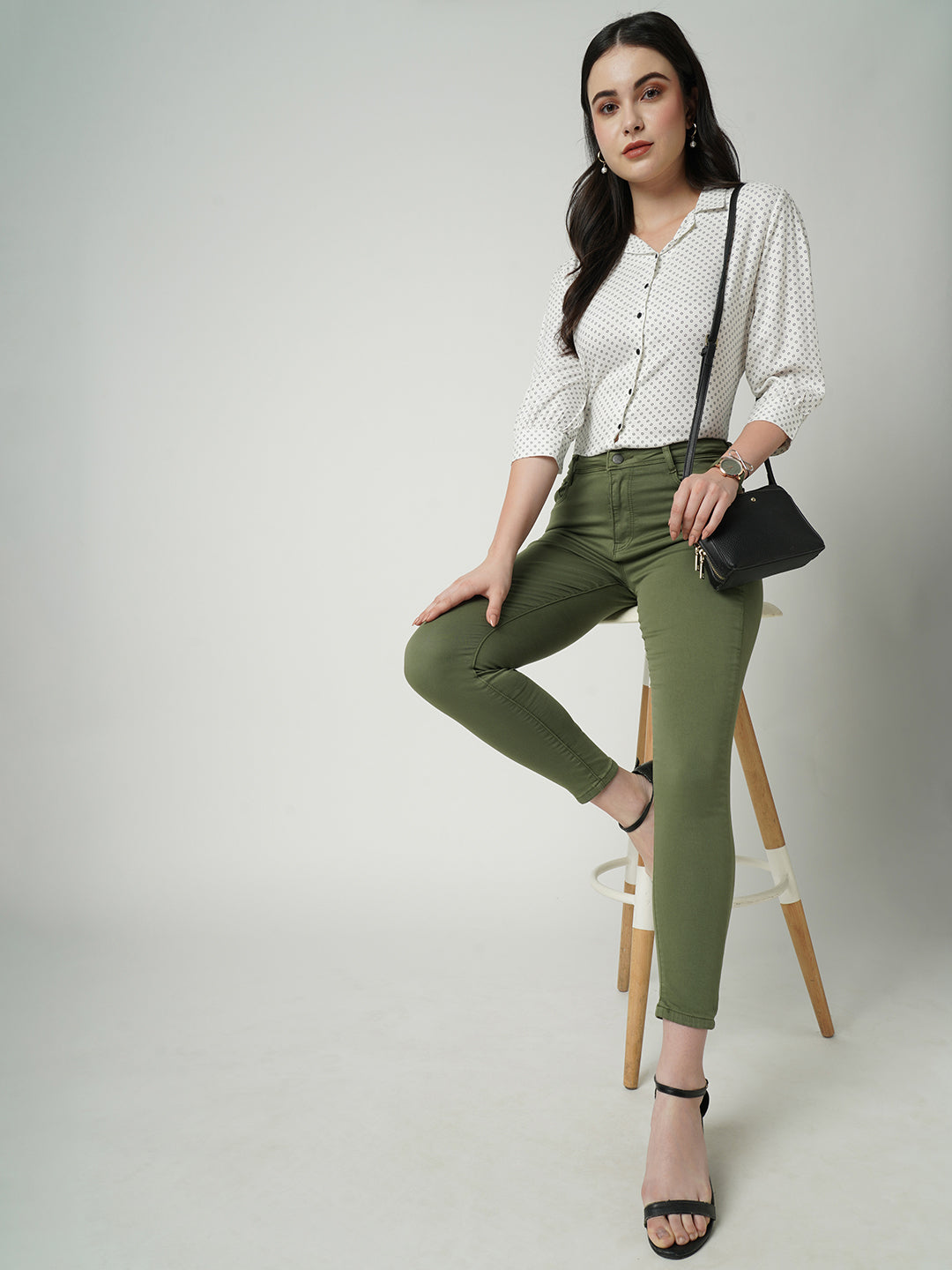Women Olive Super High-Rise Super Skinny Jeans