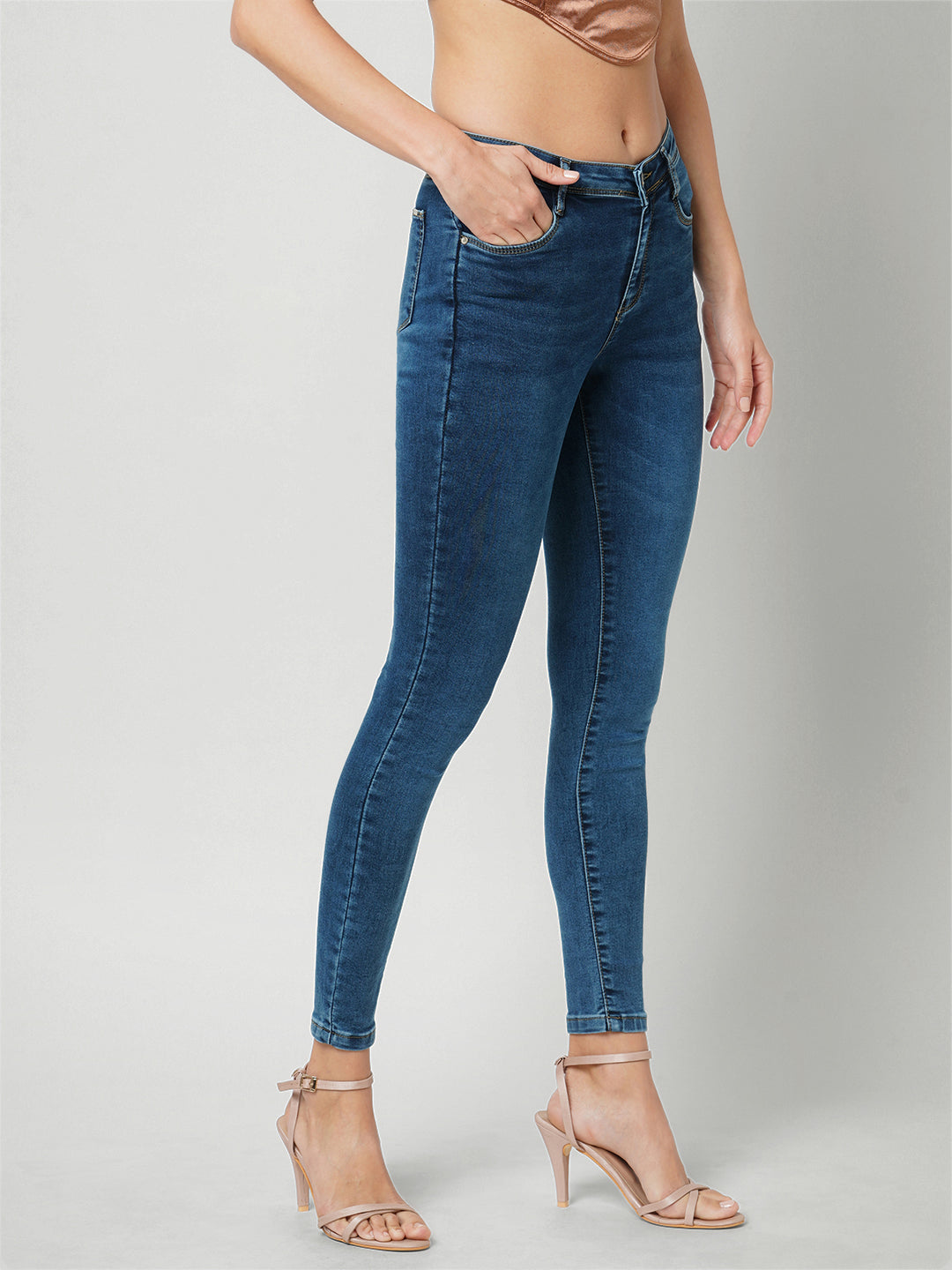 Women Mid-Rise Skinny Jeans