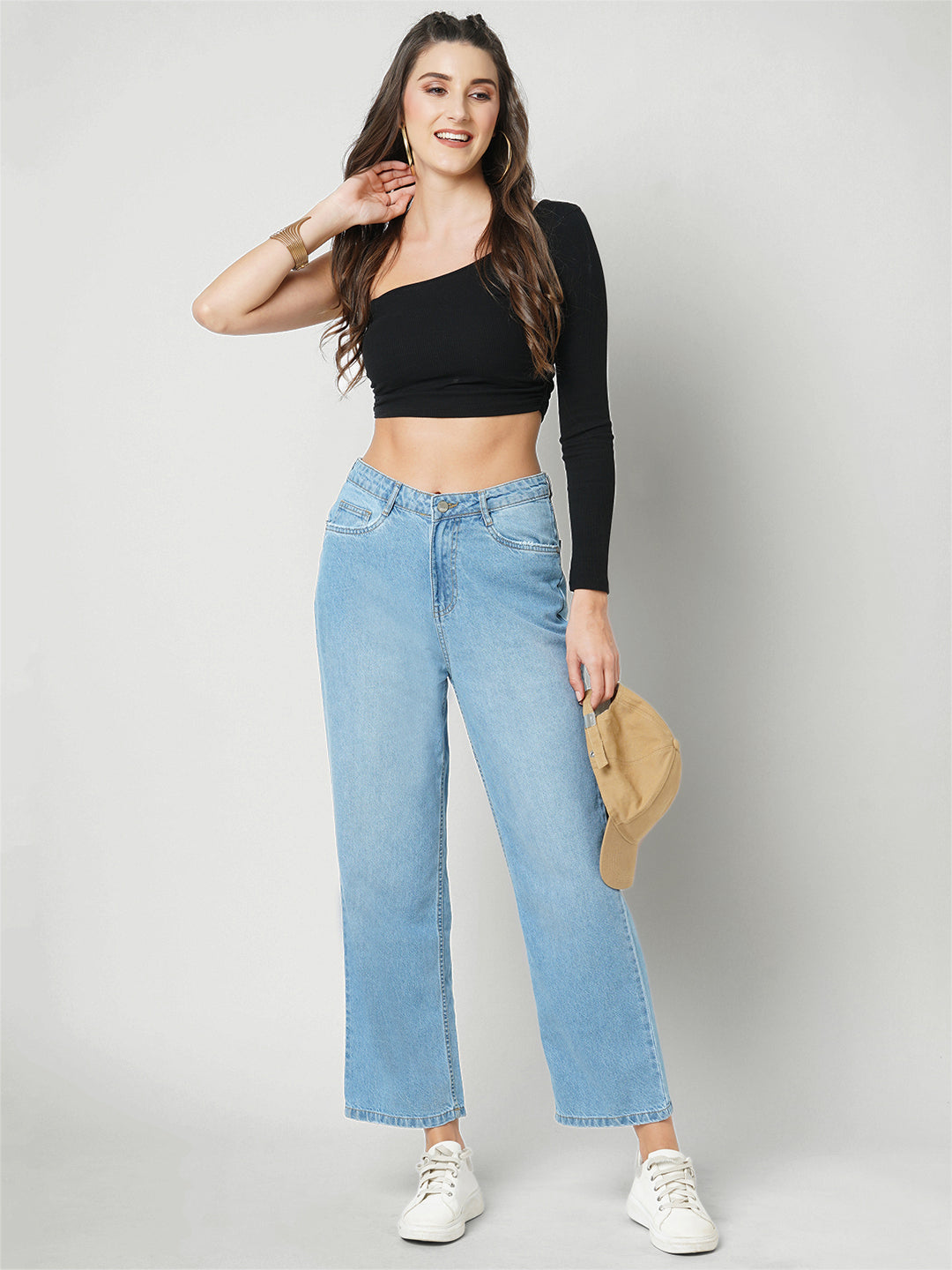 Women High-Rise Loose Straight Jeans